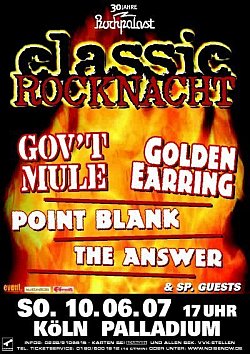 Golden Earring show poster Rockpalast Classic Rocknacht Cologne June 10, 2007